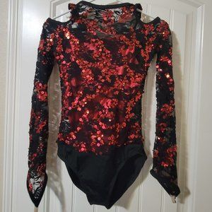 Black and red dance costume